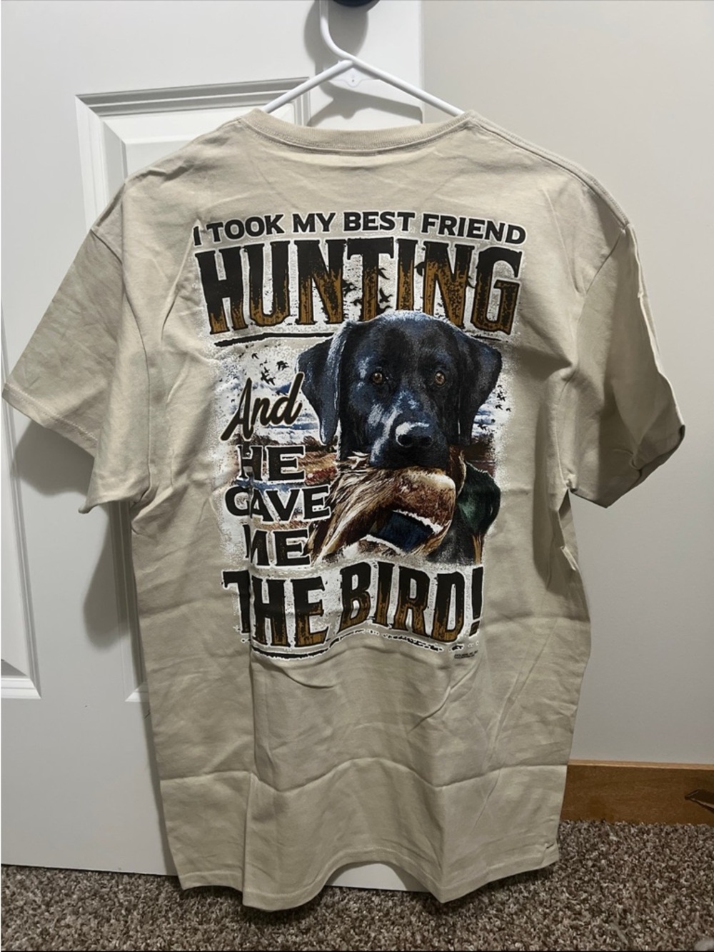Tan Graphic Hunting Dog Short Sleeve Tee